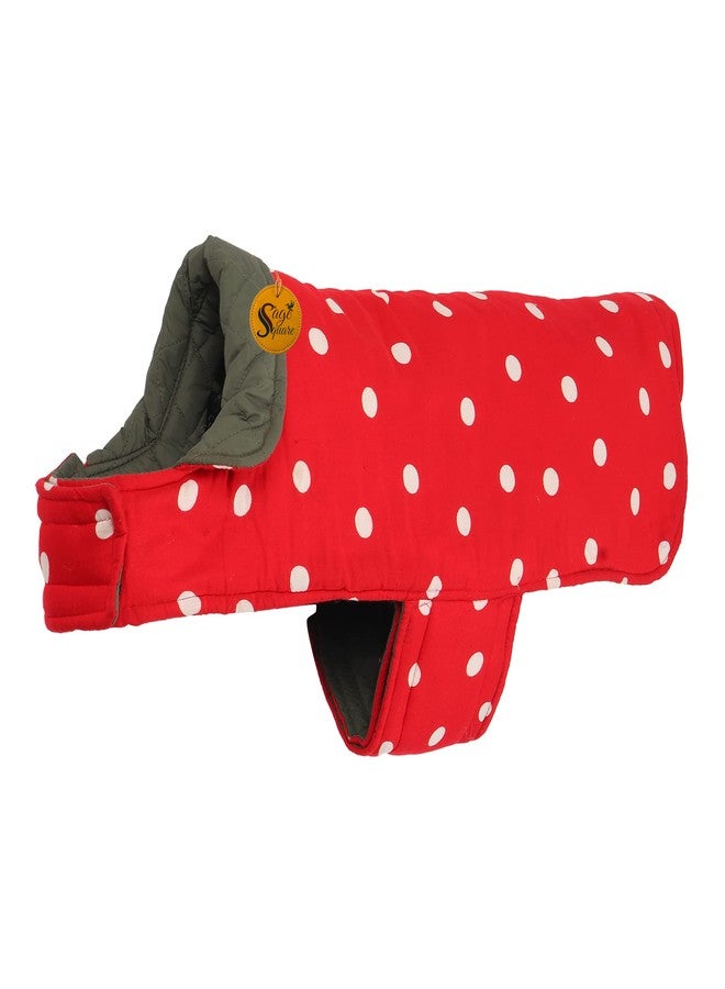 سايج سكوير سترة صوفية مربعة للكلاب من سيج، قابلة للعكس، مقاومة للماء والرياح، ملابس للكلاب في الطقس البارد (أحمر ورمادي) (كبير) (26 بوصة) - Image 5